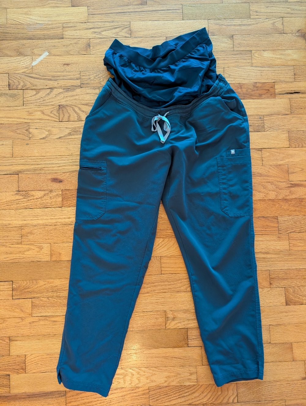 Figs Maternity Scrub Pants Women's XL Tall Dark Harbor